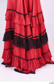  Photos Woman in Historical Dress 64 17th century Historical clothing lower body red black skirt with lace skirt 0003.jpg